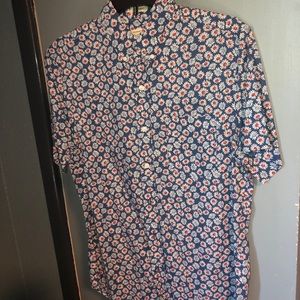 Floral short sleeve button up